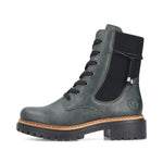 Rieker Laced Ankle Boot Dark Green Weave