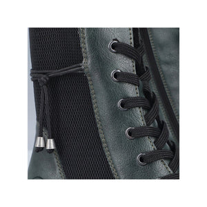 Rieker Laced Ankle Boot Dark Green Weave