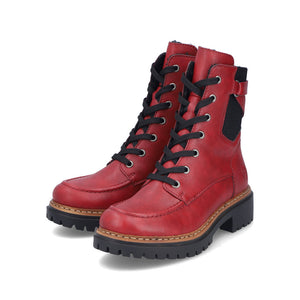 Rieker Laced Ankle Boot Dark Cherry Red