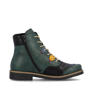 Rieker Laced Ankle Boot Peacock