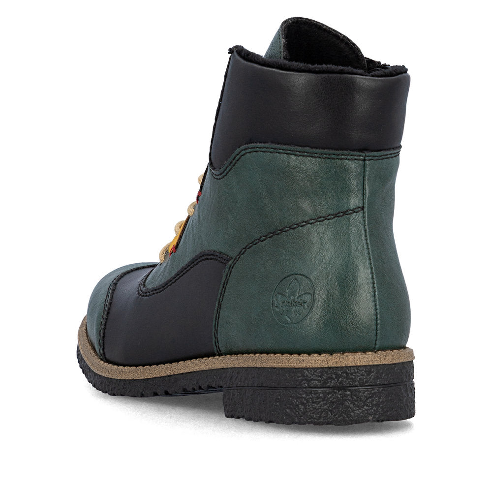 Rieker Laced Ankle Boot Peacock