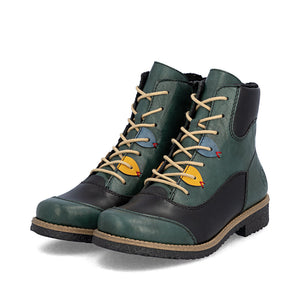 Rieker Laced Ankle Boot Peacock