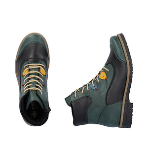 Rieker Laced Ankle Boot Peacock