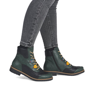 Rieker Laced Ankle Boot Peacock