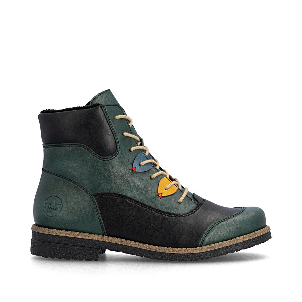 Rieker Laced Ankle Boot Peacock