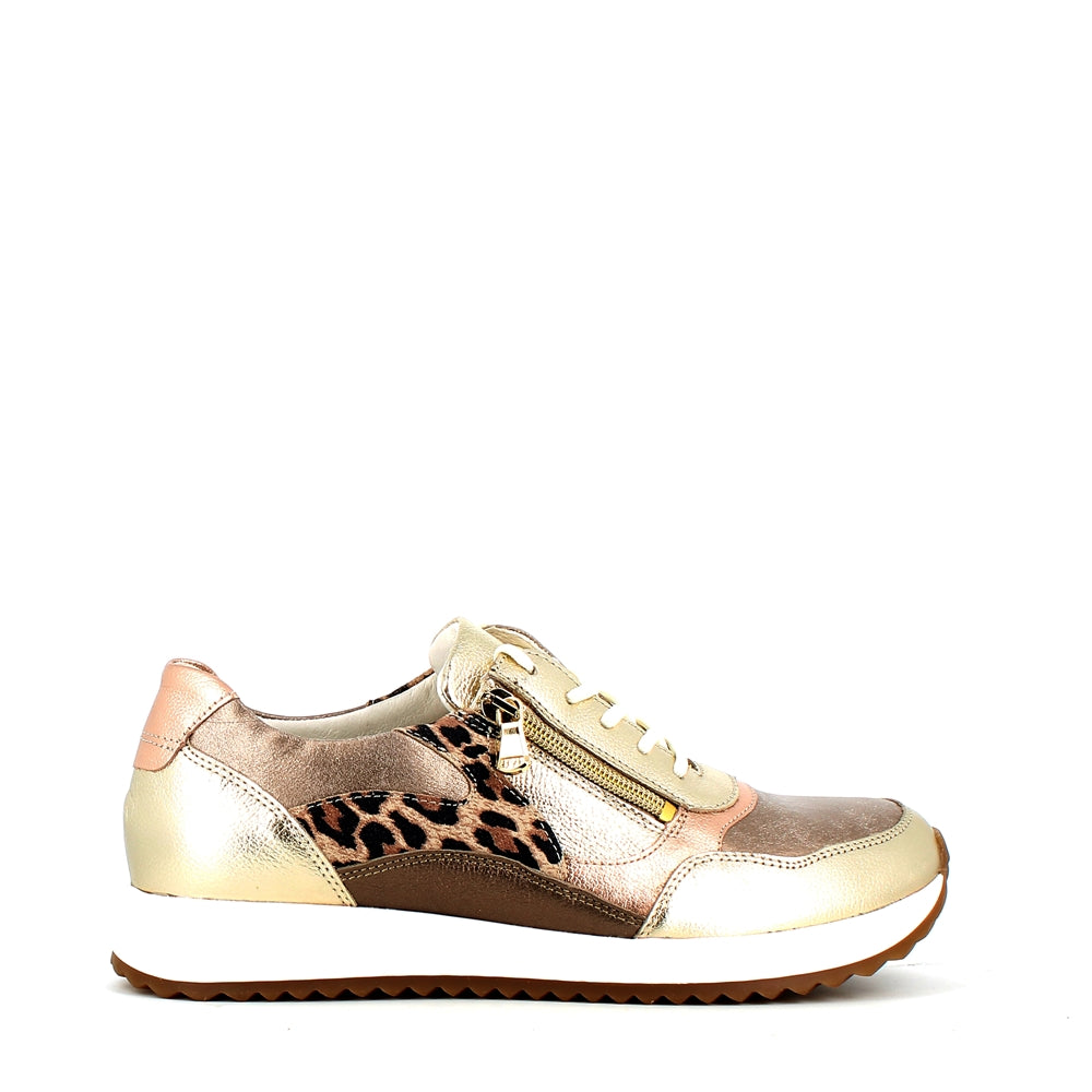 Waldlaufer Vicky Casual Trainer Leopard Metallic