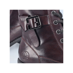 Rieker Laced Buckle Ankle Boot Black Bordeaux