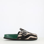Gioseppo Leather Clog Cow Print Black