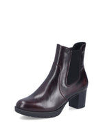 Rieker Platform Chelsea Ankle Boot Dark Wine
