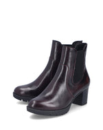 Rieker Platform Chelsea Ankle Boot Dark Wine