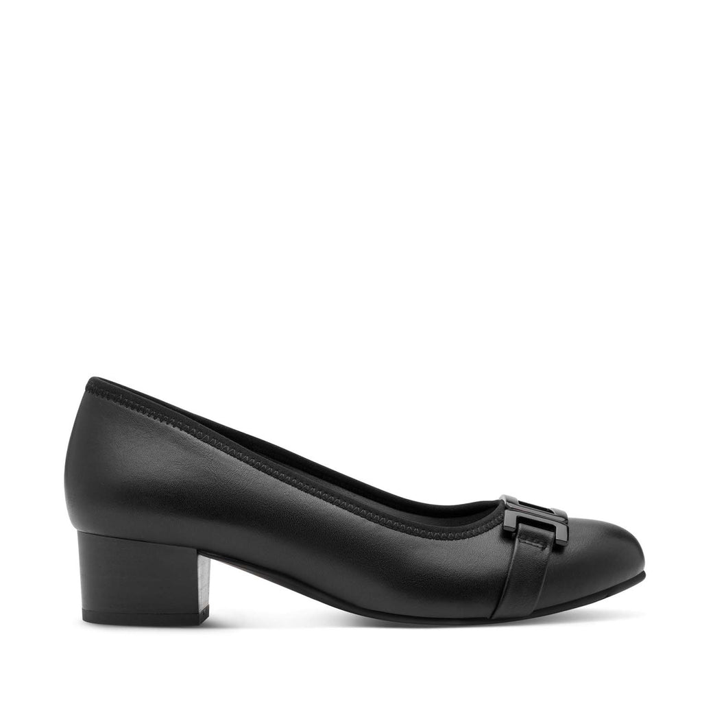 Jana Classic Block Heel Court Black