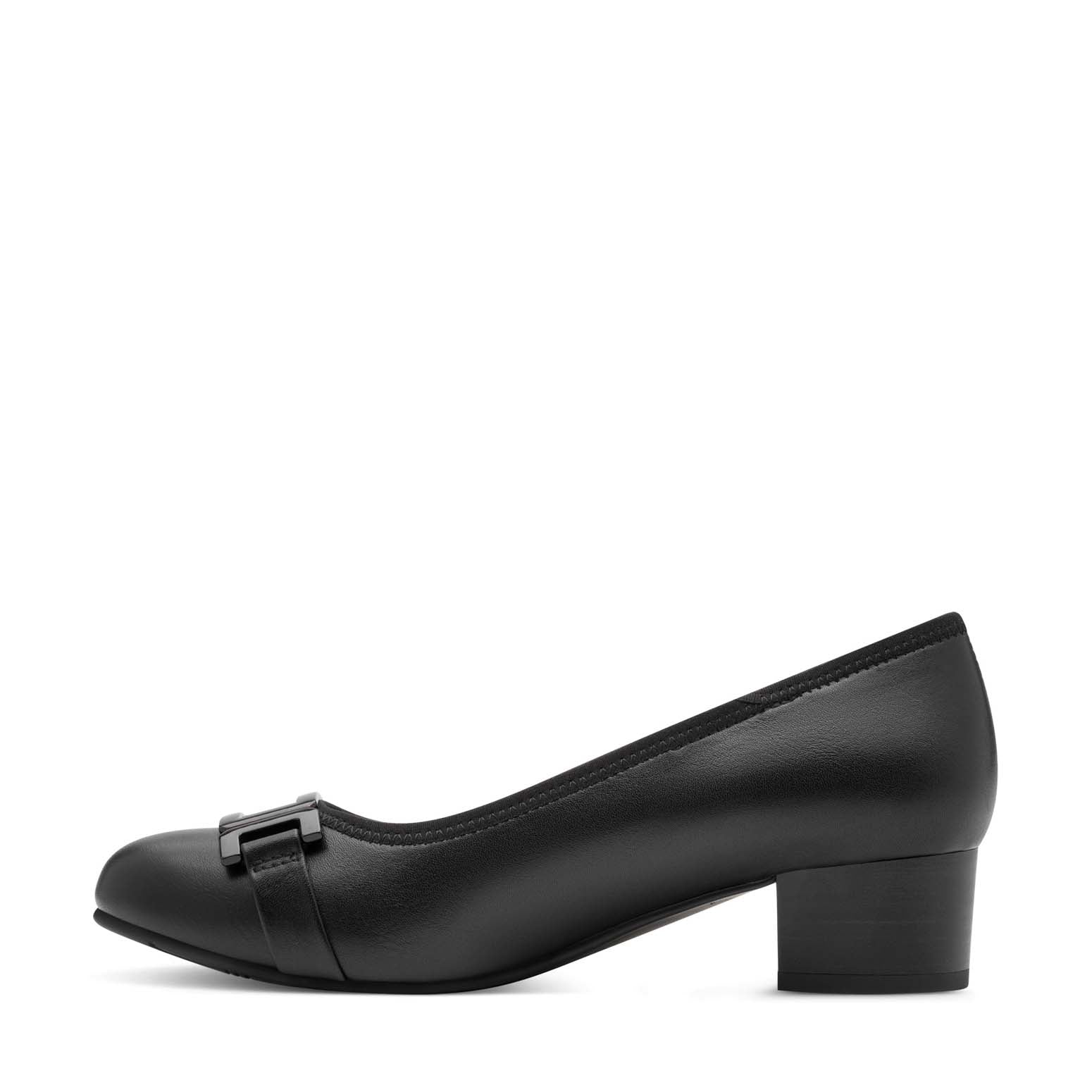 Jana Classic Block Heel Court Black