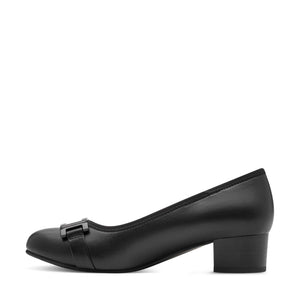 Jana Classic Block Heel Court Black