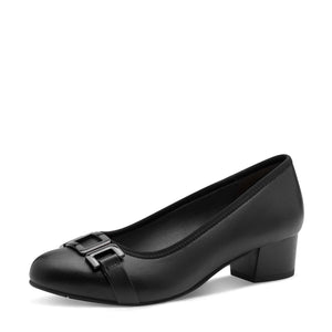 Jana Classic Block Heel Court Black