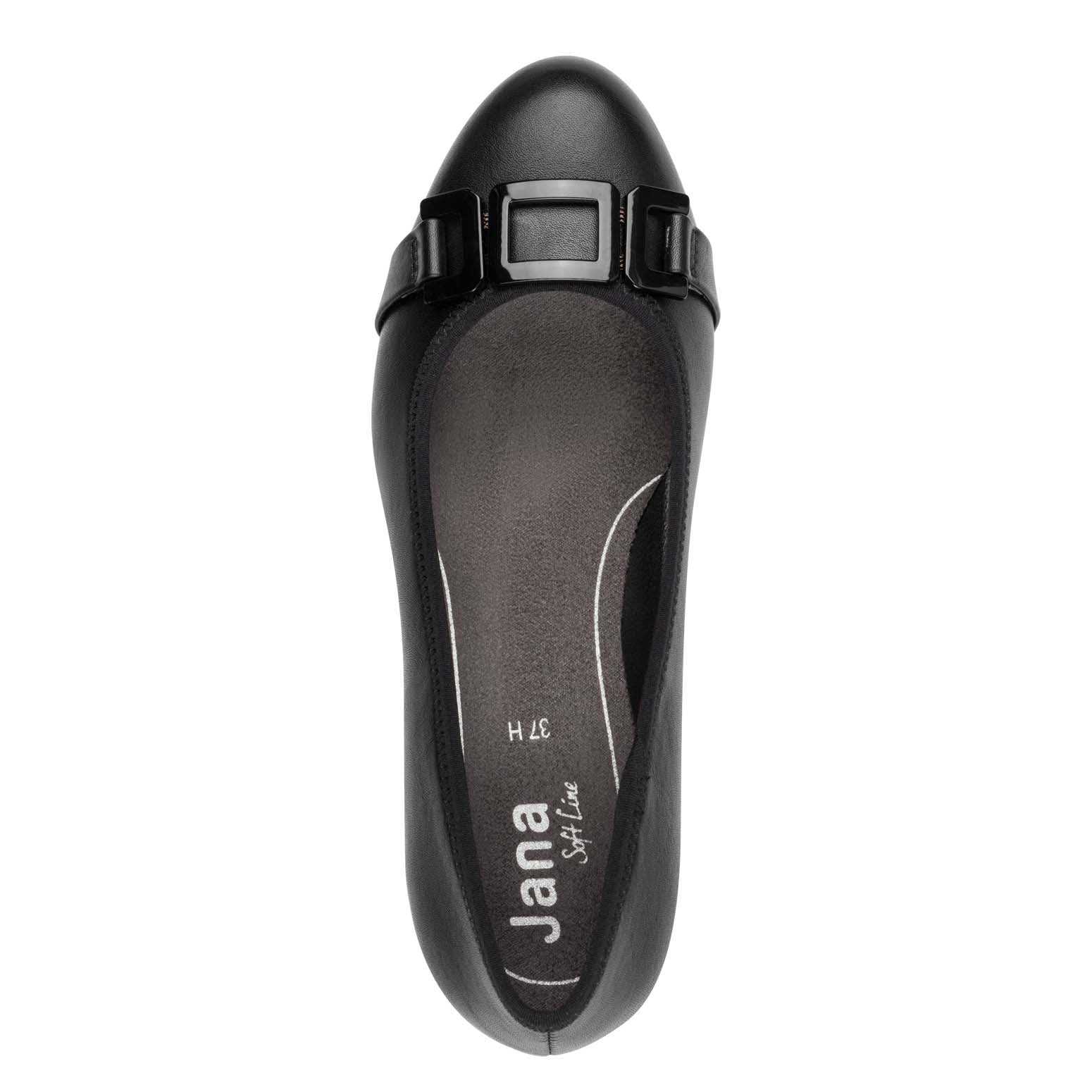 Jana Classic Block Heel Court Black