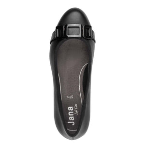 Jana Classic Block Heel Court Black