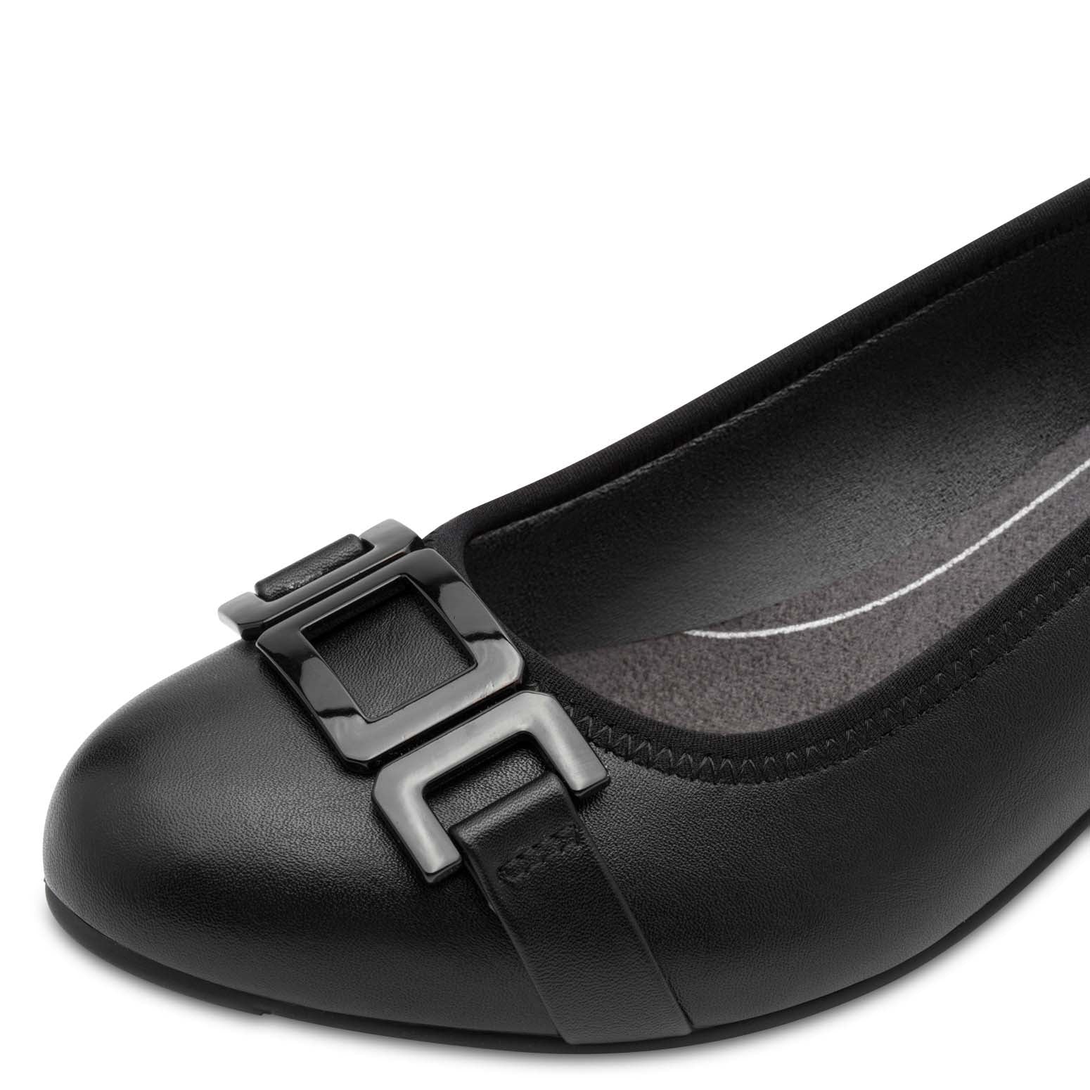 Jana Classic Block Heel Court Black