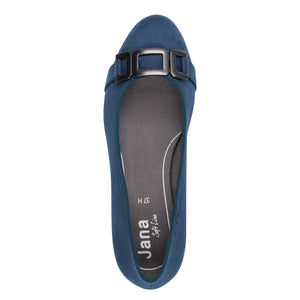 Jana Classic Block Heel Court Navy