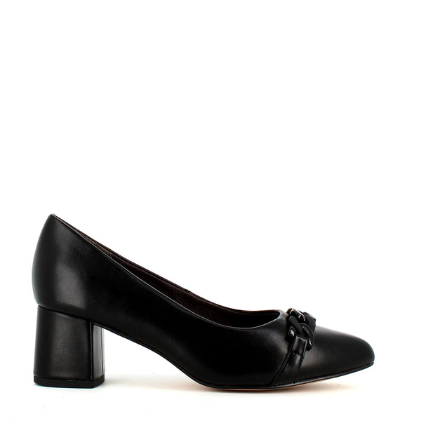 Jana Classic Court Shoe with Buckle Black