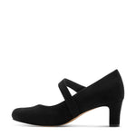 Jana Mary Jane with Button Trim Black