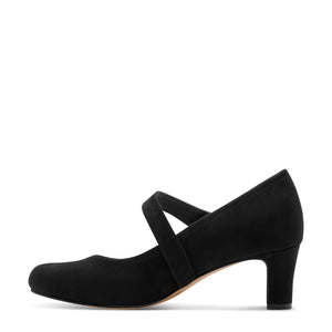 Jana Mary Jane with Button Trim Black