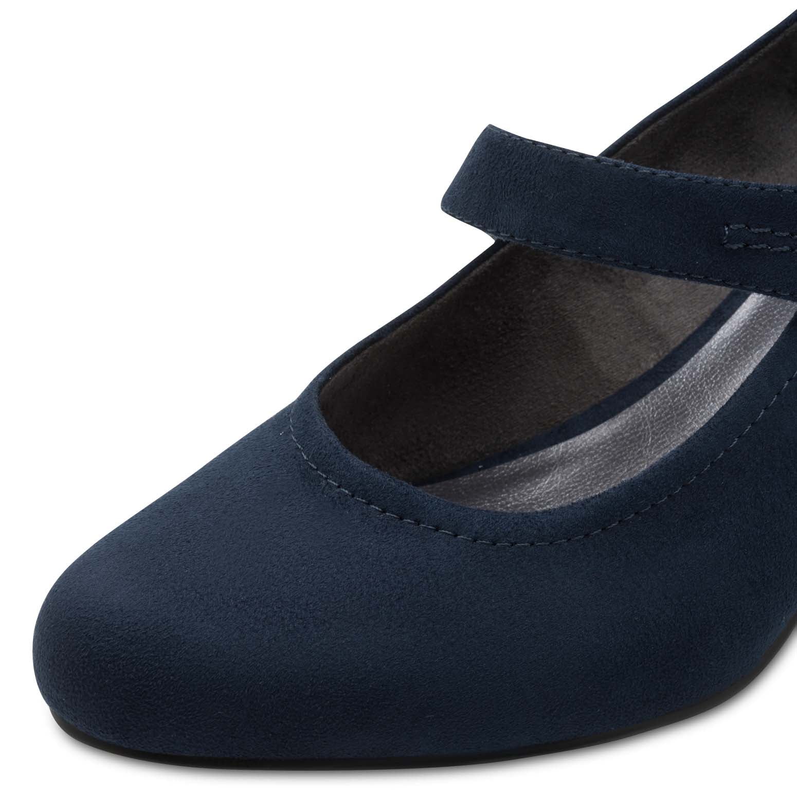 Jana Mary Jane with Button Trim Black