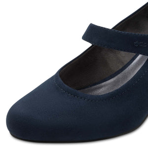 Jana Mary Jane with Button Trim Black