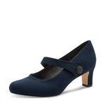 Jana Mary Jane with Button Trim Navy