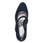 Jana Mary Jane with Button Trim Navy