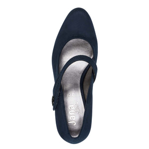 Jana Mary Jane with Button Trim Navy