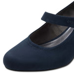 Jana Mary Jane with Button Trim Navy