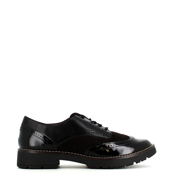 Jana Classic Laced Brogue Black Patent