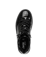 Jana Low Zip Laced Trainer Black Croco