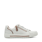 Jana Low Trainer White Rose Metal