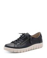 Jana Classic Zip Trainer Navy Leather