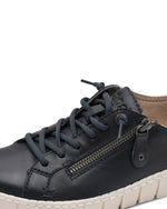 Jana Classic Zip Trainer Navy Leather