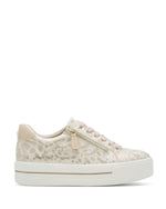 Jana Platform Zip Trainer Gold Leo Metal