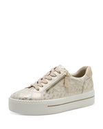 Jana Platform Zip Trainer Gold Leo Metal