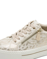 Jana Platform Zip Trainer Gold Leo Metal