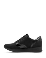 Jana Zip Wedge Trainer Glitter Black