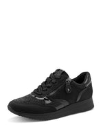 Jana Zip Wedge Trainer Glitter Black