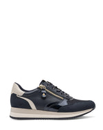 Jana Zip Wedge Trainer Navy Light Gold