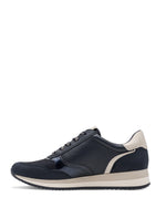 Jana Zip Wedge Trainer Navy Light Gold