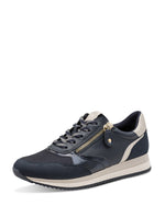 Jana Zip Wedge Trainer Navy Light Gold