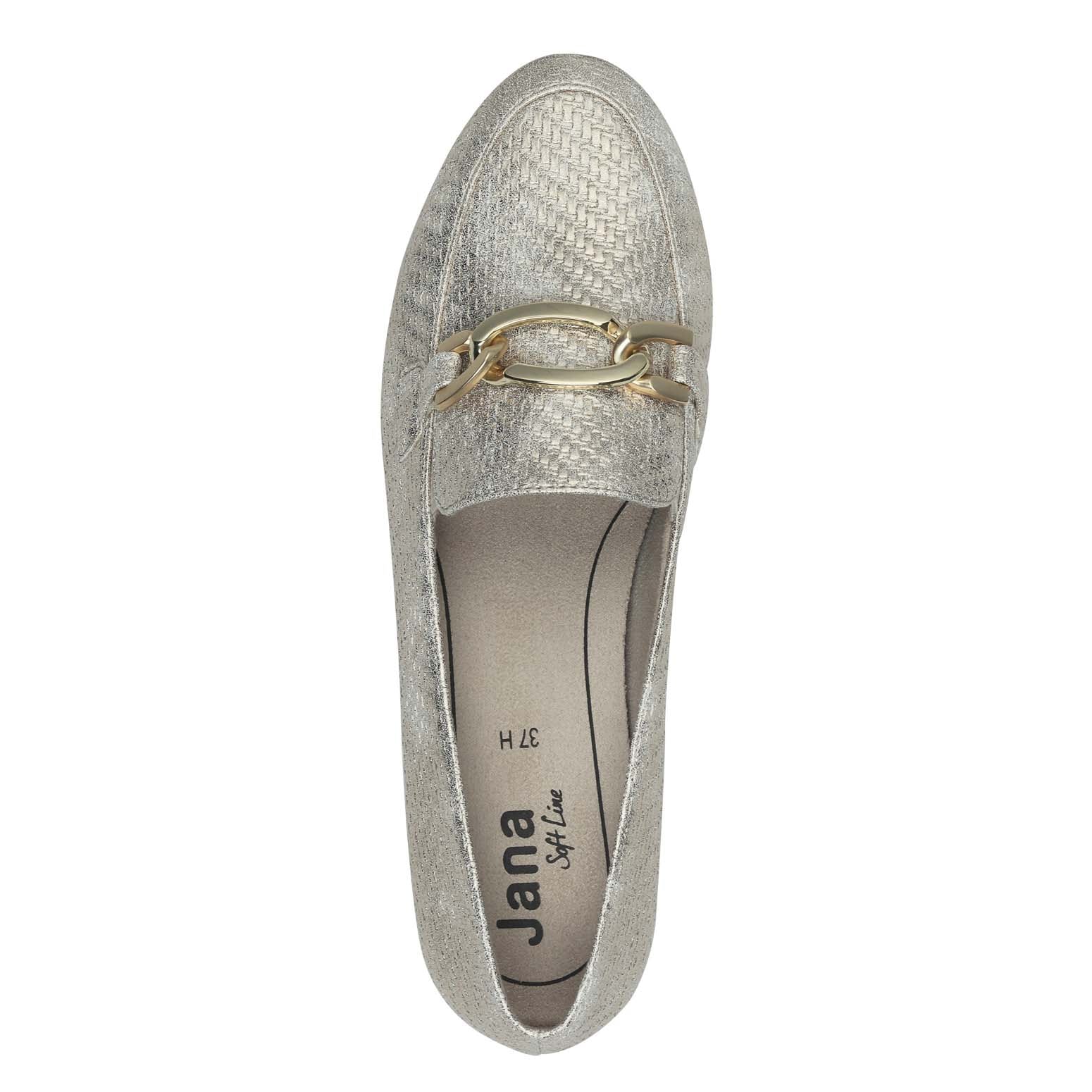 Jana Classic Loafer Gold Metal