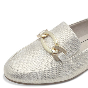 Jana Classic Loafer Gold Metal