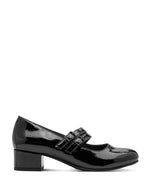 Jana Low Heel Mary Jane Black Patent