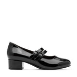 Jana Low Heel Mary Jane Black Patent