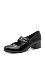 Jana Low Heel Mary Jane Black Patent