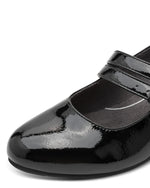 Jana Low Heel Mary Jane Black Patent